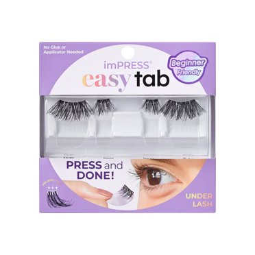 KISS imPRESS - Press On Falsies Easy Tab Eyelashes - Black - Demi Wispy
