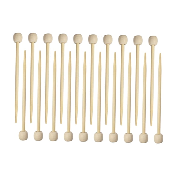 GUOOL Knitting Needle, Bamboo Wood Knitting Needles 6mm Yarn Knitted Accessories 7cm long mini knitting needles for DIY Craft 20pcs