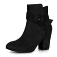 thumbnail image 2 of Unique Bargains Women's Round Toe Chunky Heel Zip Heeled Boots Ankle Booties, 2 of 7