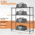 thumbnail image 3 of M MZG 4 Tier Metal Wire Shelving Unit Storage Rack, 47.24" W x 17.7" D x 59" H, Black, 3 of 8