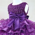 thumbnail image 5 of MIASHUI Robe de Demoiselle d'Honneur Robe de Bal de Fête de Mariage Robe de Princesse Formelle avec Perle et Nœud, Violet, 18-24 Mois, 5 of 5