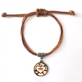 thumbnail image 1 of Germany Football Flag Culture Pattern Bracelet Leather Hide Rope Wristband Brown Jewelry, 1 of 3