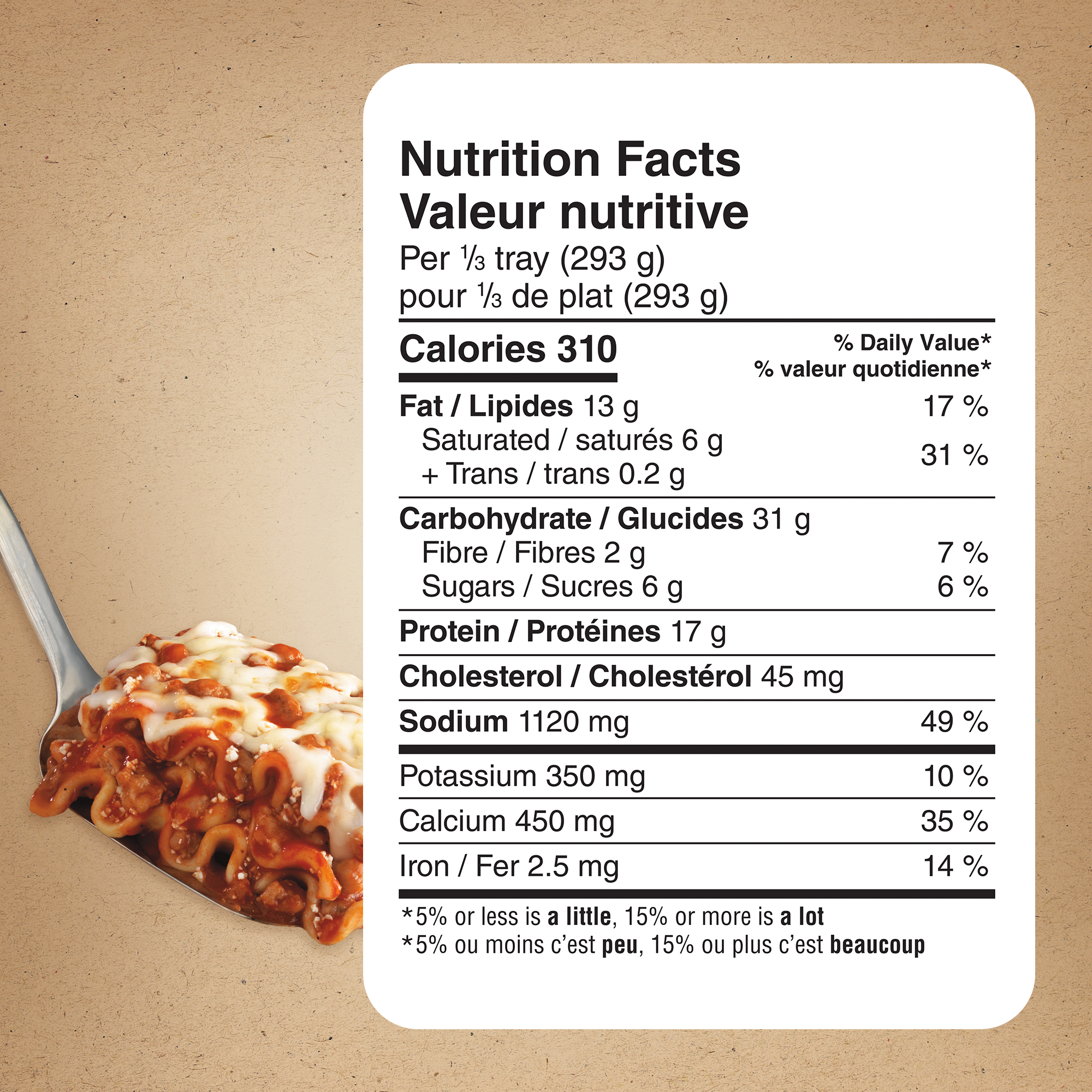Marie Callender's Lasagne à la viande repas surgelé, Repas copieux, Avec pâtes entièrement cuisinées par nous et tomates mûries sur pied, Fait avec du bœuf et du porc Lasagne à la viande repas surgelé, 879g