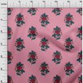 thumbnail image 2 of oneOone Georgette Viscose Fabric Leaves & Floral Block Print Fabric BTY 42 Inch Wide, 2 of 5