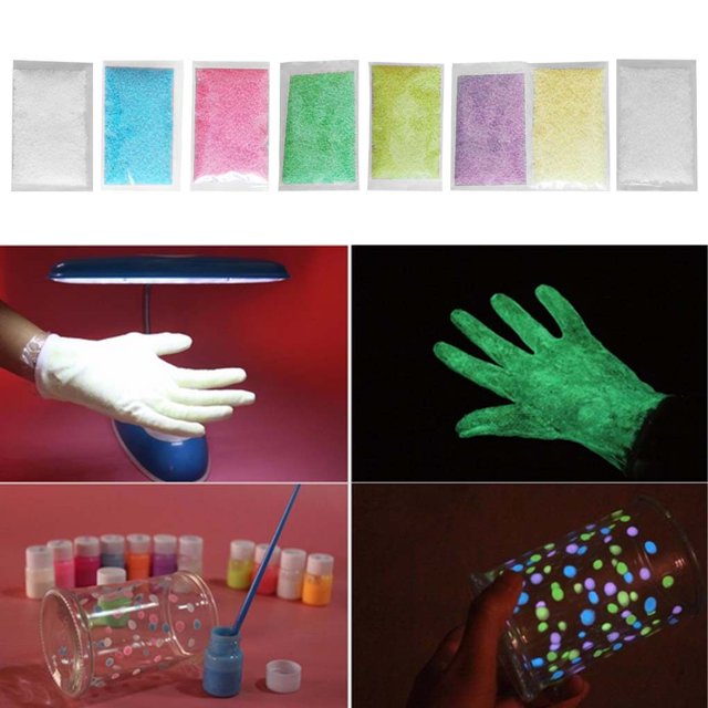 Fluorescent Sand Wish Bottle DIY Luminous Powder Resin DIY fluorescent sand Particle Glow In The Dark Sand, Yellow