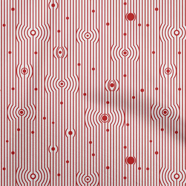 oneOone Tissu en Coton Rouge Cambrique à Rayures Tissu pour Robe Tissu Imprimé au Mètre 42 Pouces de Large