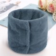 thumbnail image 1 of Winter Furry Plush Neck Warmer Solid Color Windproof Buttons Circle Loop Scarf Neckerchief winter gloves Blue, 1 of 7