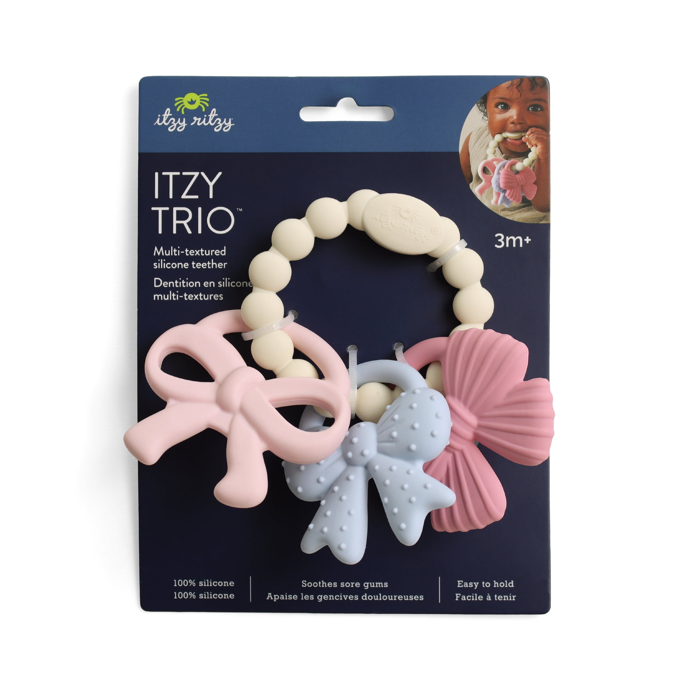 Itzy Ritzy Itzy Trio Bows Baby Teether Toy, Multicolor, 1 Count