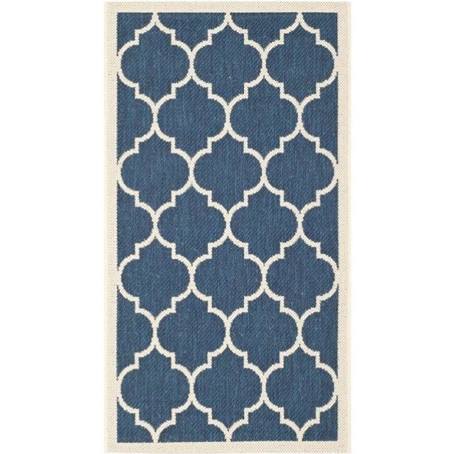 Safavieh Courtyard Polypropylene Accent Rug CY6914-268-2 in Navy and Beige