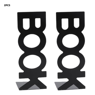 1Pair BOOK Characters Shape Book Stand Metal Bookends for School Home Table Decor(208mm),Book End