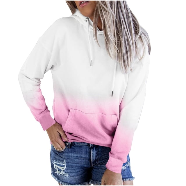 Penkiiy Sweat à Capuche pour Femmes Mode Décontractée Patchwork Rose Y2K