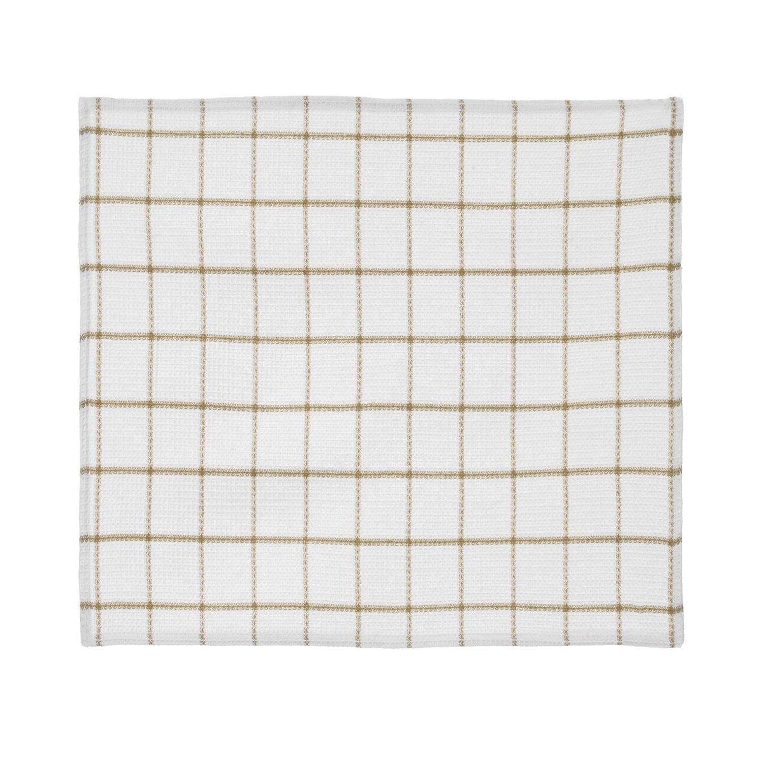Serviettes à vaisselle FabStyles Solo gaufres, lot de 4, coton filé à l'anneau, lavable en machine, linges à vaisselle longue durée, torchons