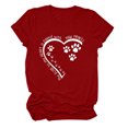 thumbnail image 1 of Meichang T-Shirts de la Saint-Valentin pour Femmes Hauts Mignons Imprimé Cœur Vacances Col Rond Hauts Décontractés Manches Courtes Cadeaux T-Shirts Blouses Liquidation de Printemps, 1 of 3