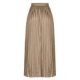 thumbnail image 4 of Birdeem Jupe Plissée en Satin Uni pour Femme Grande Jupe Polyvalente, 4 of 6