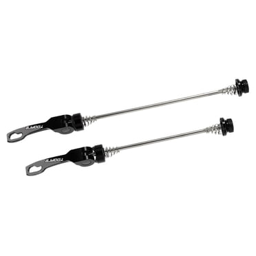 Unique Bargains 1 Paire Axes à Dégagement Rapide avant Arrière de Bicyclette Brochettes Levier Alliage d'Aluminium 145mm 185mm Noir pour VTT