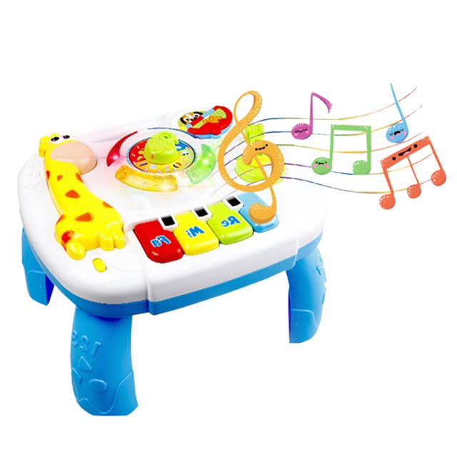 Table d'Apprentissage pour Enfants, Jouet Éducatif Lumineux pour la Maternelle, Table d'Activités Musicale