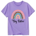 thumbnail image 3 of FhsagQ le 7 Juillet Filles Mode Décontractée Lettre Col Rond Manches Courtes T-Shirt Haut Filles Printemps le 7 Juillet T-Shirts 5T Pâques Fille Chandails Taille 10-12 Moins de 10 Été Violet 6-7 Ans, 3 of 3