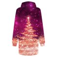 thumbnail image 4 of Jsaierl Robe à Capuche pour Femmes, Imprimé d'Arbre de Noël Doré, Mode Décontractée, Chandail à Enfiler à Manches Longues, Mini-Robe à Capuche avec Poche, Chandails d'Automne pour Femmes, 4 of 4