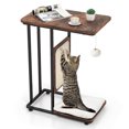 thumbnail image 1 of Gymax Cat Tree & C- Shaped Cat Side Table w/ Scratching Board Hanging Toy Rustic Brown, 1 of 10