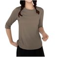 thumbnail image 1 of fatyb Chandails de Détente à Manches 3/4 pour Femmes Col Ras du Cou Amples et Confortables Blouses Chandail Décontracté de Tous les Jours T-Shirt de Pyjama, 1 of 3