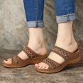 thumbnail image 4 of Women Chic Sandals Pure-color Flower Printed Slippers Open Toe Breathable for Summer Beach, 4 of 6