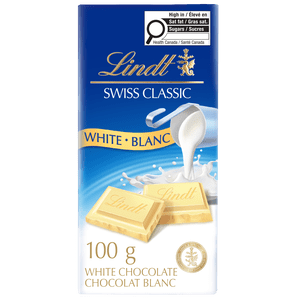 Lindt SWISS CLASSIC White Chocolate Bar, 100 Grams
