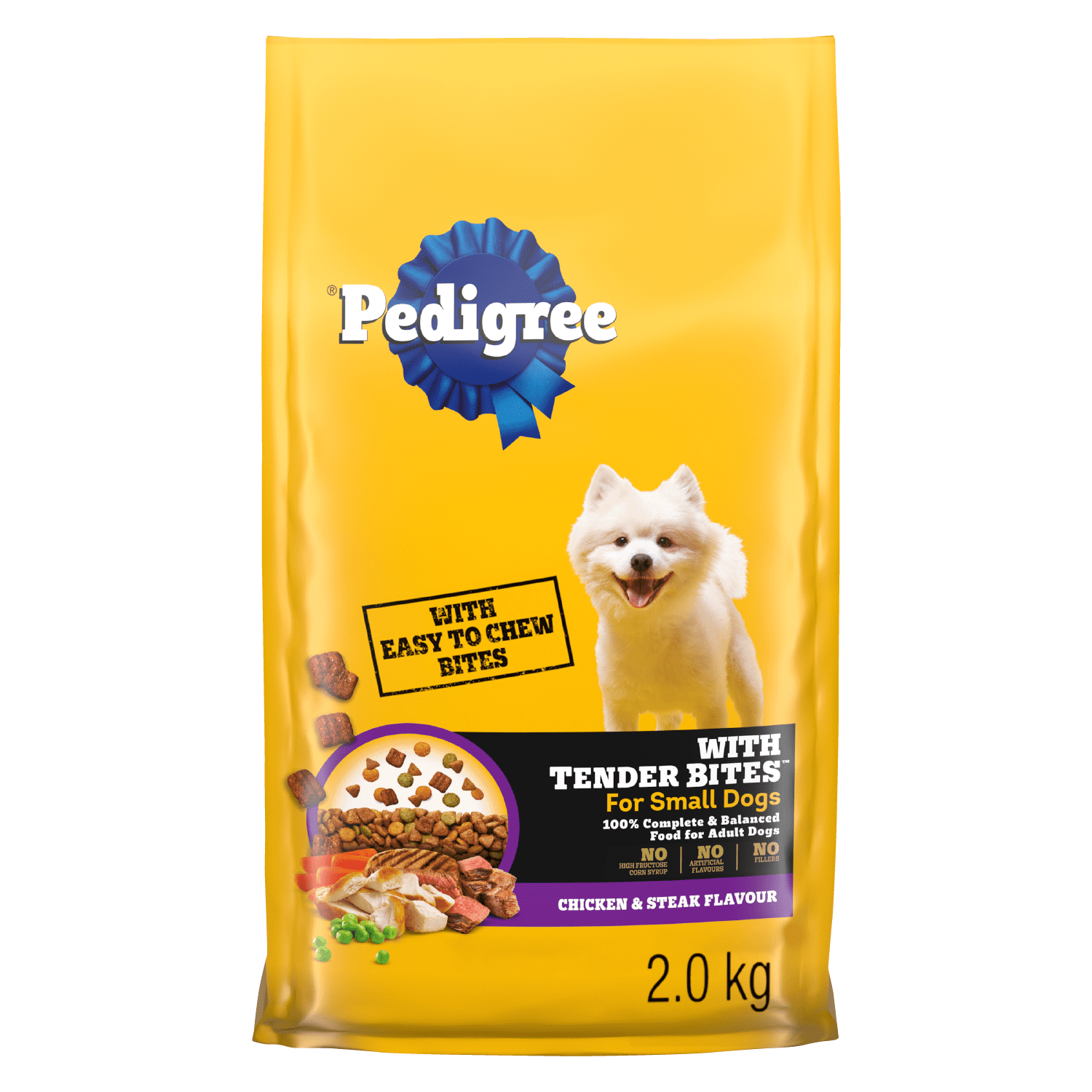 Pedigree Tender Bites Small Breed Chicken & Steak Flavour Dry Dog Food 2kg