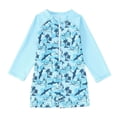 thumbnail image 1 of TOOYOU Toddler Boy Swimsuit Swimwear Long Sleeve Rash Guard Print For Baby Beach Pool Swimming Sun Summer Outfit Child Bathing Suit For Swimming Lessons And Beach Size 12-18 Months,Light Blue, 1 of 6