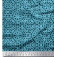 thumbnail image 1 of Soimoi Rayon Fabric Stripe & Floral Block Printed Fabric 1 Yard 56 Inch Wide, 1 of 3