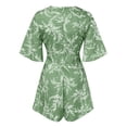 thumbnail image 4 of WILLBEST Robes et Combinaisons à Manches en V à Fleurs pour Femmes avec Ceinture Plissée, 4 of 4