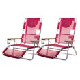 thumbnail image 1 of Ostrich Altitude 3-n-1 16" Tall Lounge Reclining Beach Chair, Pink (2 Pack), 1 of 12