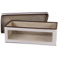 thumbnail image 3 of Household Essentials 510-3 Vision Storage Boxes With Lids | 3 Piece Set | Natural Canvas With Brown Trim, 3 of 5
