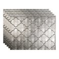 thumbnail image 1 of Fasade 18in x 24in Monaco Crosshatch Silver Backsplash Panel 5 Pack, 1 of 6