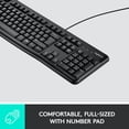 thumbnail image 4 of Logitech K120 Wired Keyboard for Windows, USB Plug-and-Play, Full-Size, Spill-Resistant, Curved Space Bar, Compatible with PC, Laptop<br> - Black, 4 of 7