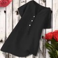 thumbnail image 2 of Timegard Womens Cotton Linen Tops Plus Size Notched V Neck Button Short Sleeve Casual Loose Tee Shirts, 2 of 3