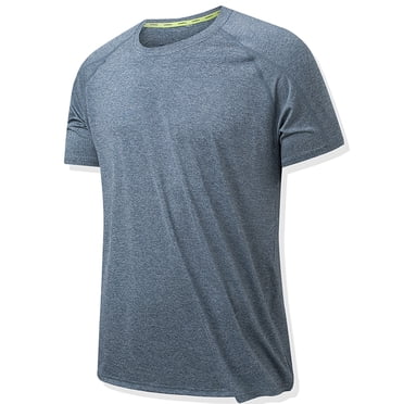 Fridja Gym Chandails pour Hommes T-Shirt Uni d'Entraînement Léger à Col Rond Chandail à Enfiler Hauts Décontractés Manches Courtes T-Shirts à Séchage Rapide Cadeau pour Votre Mari Papa (Gris Foncé, 5TG)