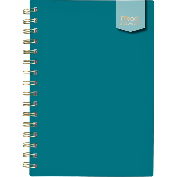 2026-2027 Mead Teal 12-Month Small Weekly and Monthly Academic Year Planner
