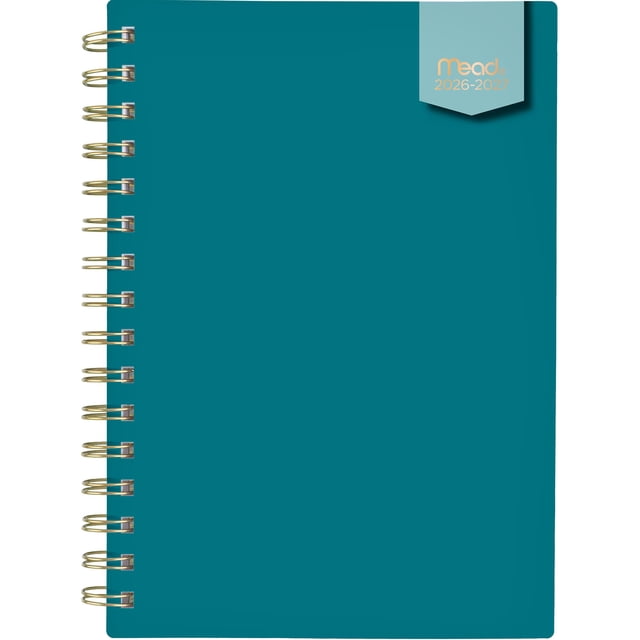 2026-2027 Mead Teal 12-Month Small Weekly and Monthly Academic Year Planner