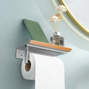Fwttom Toilet Paper with Shelf Wall Mounted Toilet Paper Roll Toilet Tissue for Bathroom Washroom