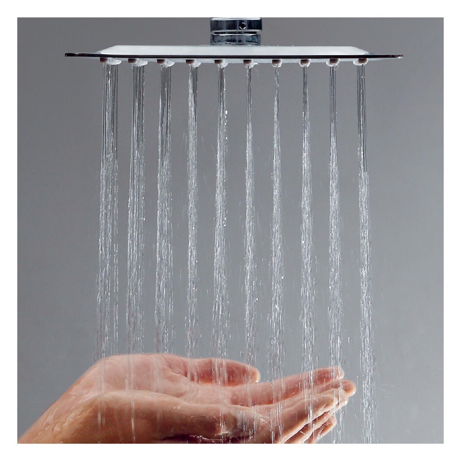 The akuaplus® ELENA shower faucet set with pressure balance cartridge and 2-way diverter plus 1, a adjustable combo system with hand shower with pommeau and brass elbow.
