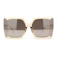 thumbnail image 3 of Floral Rhinestone Jewel Pin Hinge Metal Arms Square Luxury Diva Sunglasses Peach Mirror, 3 of 4