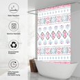 thumbnail image 5 of Extra Long Shower Curtain 84 inch Length, Blue Fuchsia Boho Farmhouse Shower Curtain Set for Bathroom, Water Resistant Polyester Fabric Machine Washable, 5 of 5