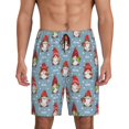 thumbnail image 1 of Vsdgher Short de Pyjama pour Homme à Imprimé Flocon de Neige et Lutin de Noël, Bas de Détente, Short de Sommeil, Taille Élastique, Short de Pyjama Léger avec Poches - XX-Grand, 1 of 6