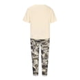 thumbnail image 4 of Mikilon Ensemble de Détente Confortable pour Femmes 2 Pcs Imprimé Décontracté Manches Moyennes Col Rond + Pantalon Khaki-E S, 4 of 6