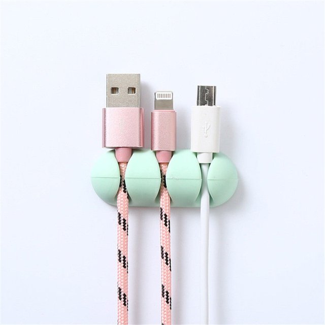 Vaidha Self-Adhesive Desk Cable Organizer Cable Clips Wire Desktop USB Cord