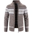 thumbnail image 1 of OmicGot Chandail Décontracté pour Hommes Automne et Hiver Col Montant Cardigan Imprimé, 1 of 5