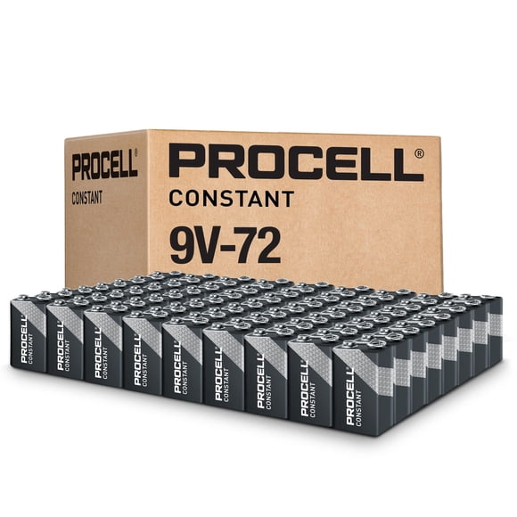 PROCELL Piles Alcalines Constantes 9 V Longue Durée (Lot de 72), Durée de Conservation de 5 Ans, Paquet Économique en Vrac pour un Drainage Uniforme et Modéré Appareils Professionnels