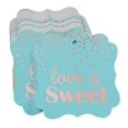thumbnail image 3 of Inkdotpot Pack Of 50 Love Is Sweet Wedding Paper Tags DIY Craft Bracket Shape Real Rose Gold Foil Hang Tags, 3 of 6