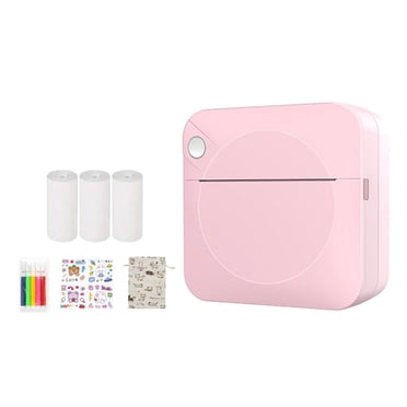 Meiiso Imprimante Portable Rose 3 Rouleaux de Papier d'Impression Mini Imprimante, Pod d'Impression Portabel, Poche Photo Portable Impression de Questions Erronées pour Étudiant