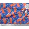 thumbnail image 3 of Soimoi Moss Georgette Fabric Triangle & Pine Fruits Decor Fabric Printed Yard 42 Inch Wide, 3 of 5